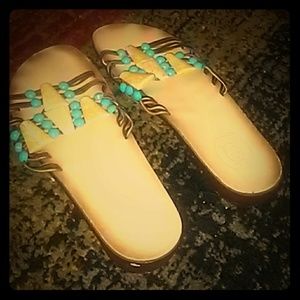 J. G. Hook beaded sandals size 10